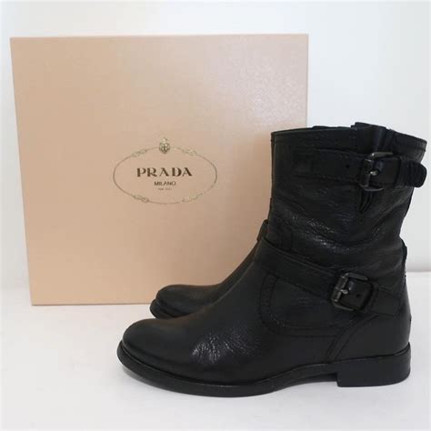 Rebel Chic: Black Prada Motorcycle Boots 